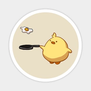 Cute Chick Fry Egg For Breakfast Magnet